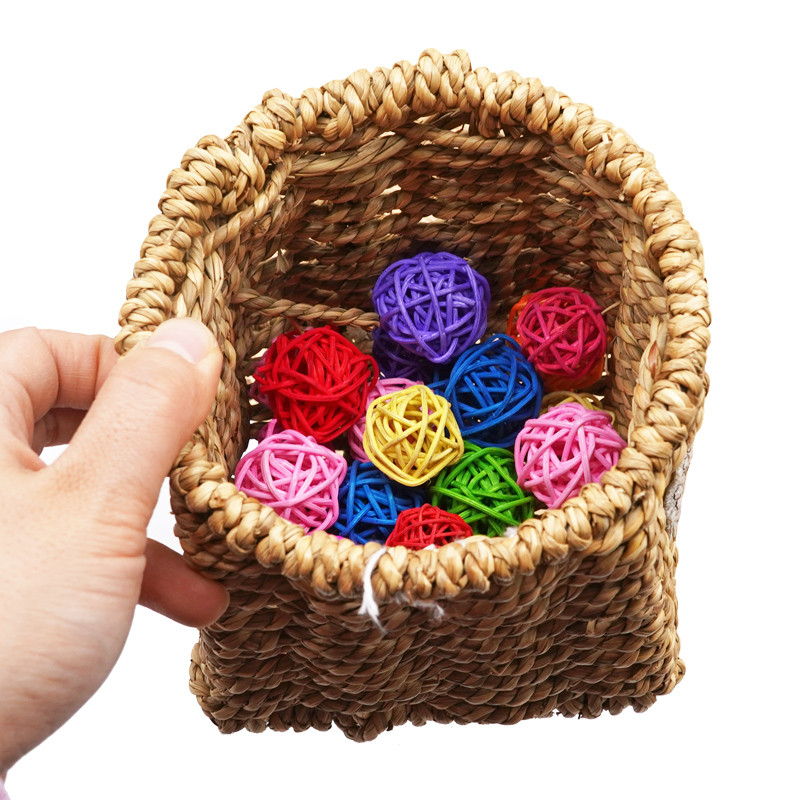 10 τεμάχια /σετ Παιχνίδια για κατοικίδια πουλιά Παιχνίδια μασήματος Παιχνίδια με μπάλα Rattan για Parrot Budgie Parakeet Cockatiel Chewing Παίζοντας Κλουβιά Παπαγάλου