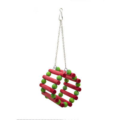 Ebaokuup Christmas Limited Bird Toy Parrot Cage Swing Αξεσουάρ για μάσημα παιχνιδιών για Budgies, Φυσικό ξύλο Αφρικανικής Γκρι Cockatoos