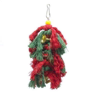 Ebaokuup Christmas Limited Bird Toy Parrot Cage Swing Αξεσουάρ για μάσημα παιχνιδιών για Budgies, Φυσικό ξύλο Αφρικανικής Γκρι Cockatoos