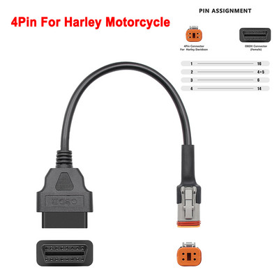 Motocikla OBD2 savienotājs motociklam Harley 6 kontakti YAMAHA 3 kontakti HONDA 4 kontakti Ducati/Suzuki Moto OBD pagarinātāja kabelis