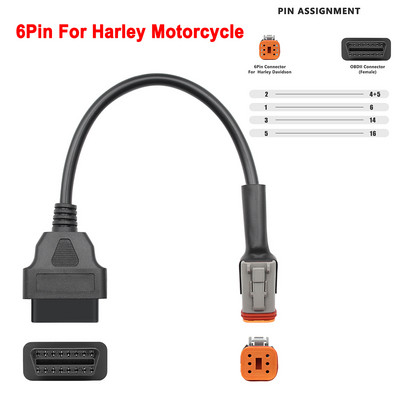Motocikla OBD2 savienotājs motociklam Harley 6 kontakti YAMAHA 3 kontakti HONDA 4 kontakti Ducati/Suzuki Moto OBD pagarinātāja kabelis