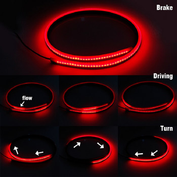 12V εύκαμπτο αυτοκίνητο Πρόσθετα φώτα led φρένων Κόκκινο φλας Ρέει ταινία Led 100 cm Σήμα στάσης LED Προειδοποιητικό φως Αδιάβροχο