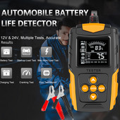 Tester de baterie de mașină pentru motociclete 12V 24V Analizor de sistem de baterii 3AH-200AH Instrumente de testare de încărcare pentru mașină, camion, motocicletă, SUV, barcă