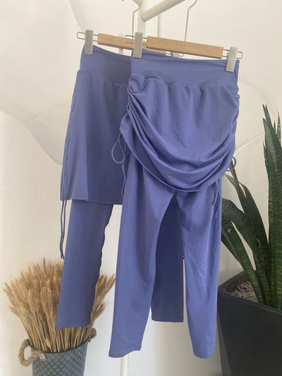 Set casual de jambiere cu talie inalta cu fusta