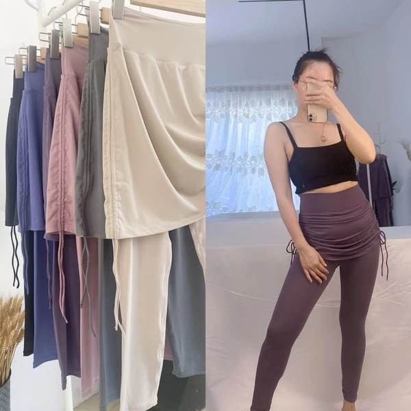 Set casual de jambiere cu talie inalta cu fusta