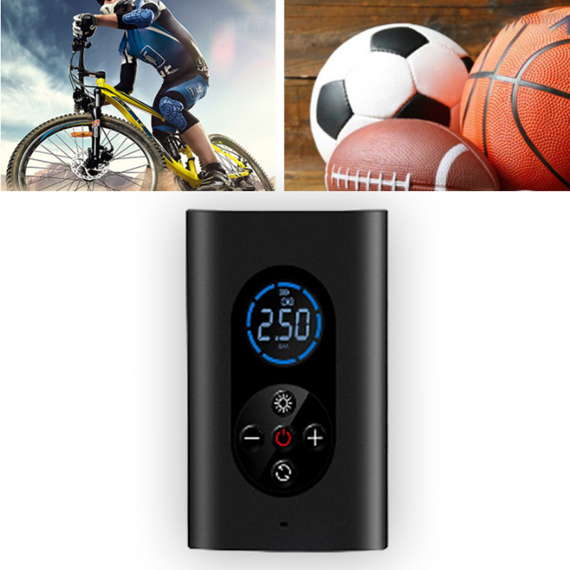 Automašīnas riepu sūknis pārnēsājams bezvadu piepūšanas rīks, uzlādējams gaisa kompresors Power Bank Automašīnu piederumi