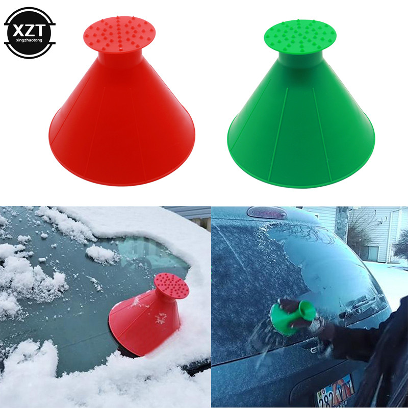 Ziemas automobiļu burvju logs vējstikls automašīnas ledus skrāpis, formas piltuves sniega noņēmējs, atsaldētājs konusa rīks, kas noskrāpē apli