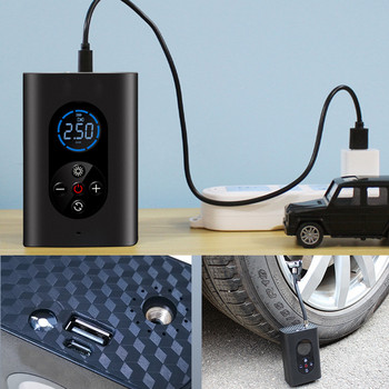 Φουσκωτό ελαστικών αυτοκινήτου Φορητή ασύρματη 150 PSI φουσκωτή αντλία αυτοκινήτου με αεροσυμπιεστή ψηφιακής οθόνης HD για αυτοκίνητα μοτοσικλέτα