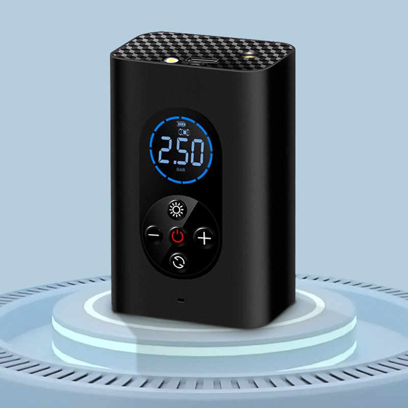 Automašīnas riepu piepūšanas pārnēsājams bezvadu 150PSI automašīnas piepūšamais sūknis ar HD digitālā ekrāna gaisa kompresoru automašīnām motocikliem