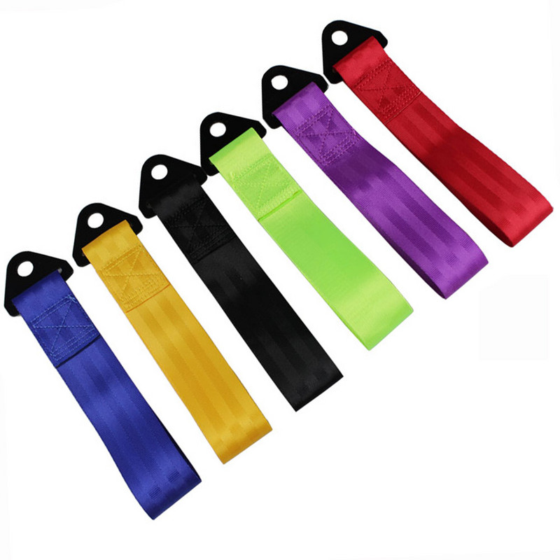 Universalus 28 cm didelio stiprumo nailoninis vilkimo diržas Automobilių lenktynių vilkimo lynai Auto priekabos lynai Buferis priekaba Max 2T vilkimo diržas su veržle