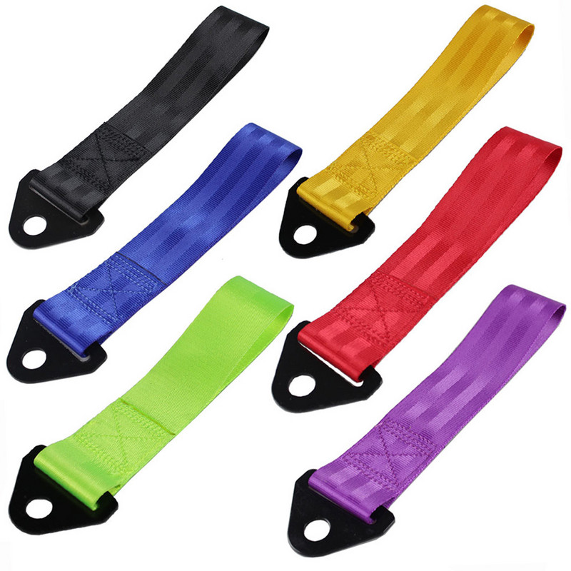 Universalus 28 cm didelio stiprumo nailoninis vilkimo diržas Automobilių lenktynių vilkimo lynai Auto priekabos lynai Buferis priekaba Max 2T vilkimo diržas su veržle