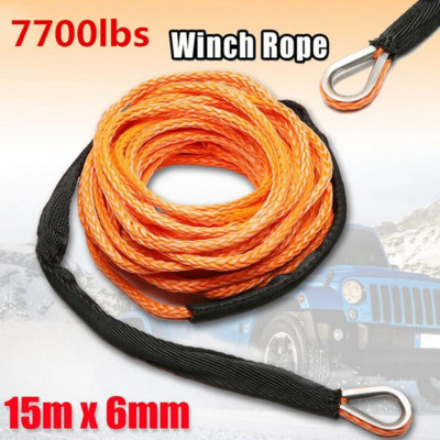 1/4``x50` Truck Boat Emergency Replacement Car Outdoor Accessories Synthetic Winch Rope Cable ATV UTV 7700lbs Towing Rope