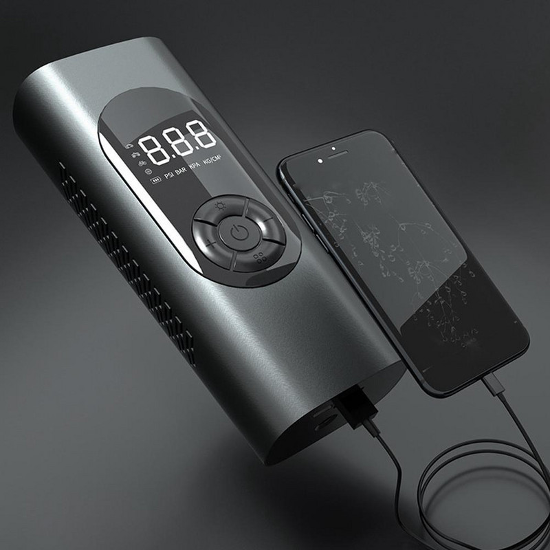 8000mAh pārnēsājams automašīnas gaisa kompresors 12V 150PSI elektrisks bezvadu riepu piepūšanas sūknis motociklu velosipēda laivu auto riepu bumbām