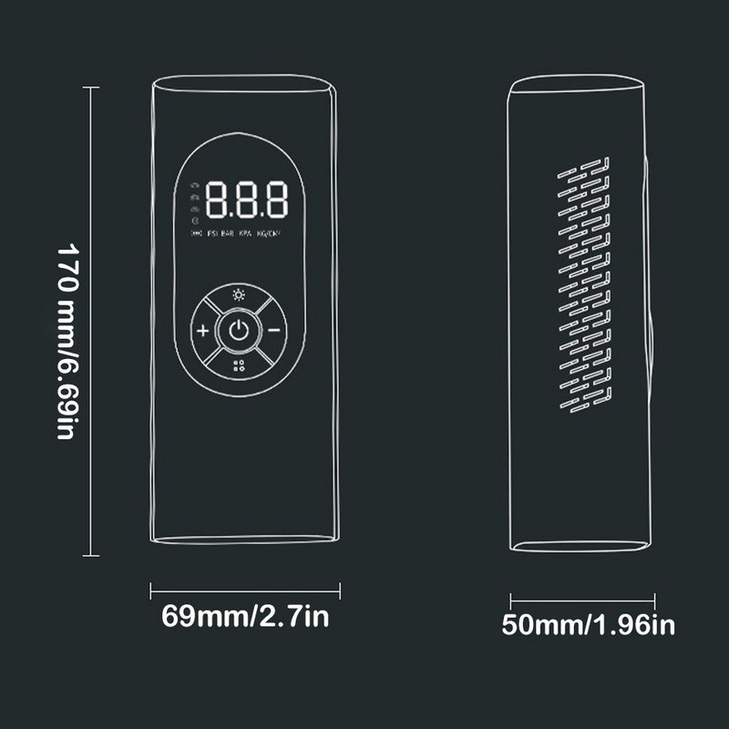 8000mAh pārnēsājams automašīnas gaisa kompresors 12V 150PSI elektrisks bezvadu riepu piepūšanas sūknis motociklu velosipēda laivu auto riepu bumbām