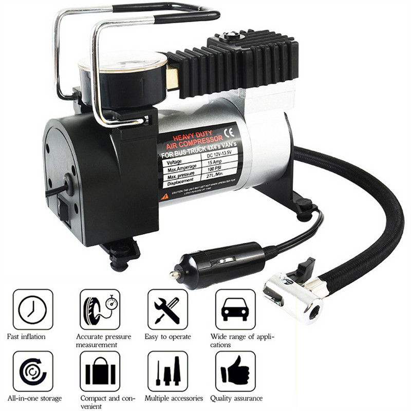 12V 220V gaisa kompresors pārnēsājams automašīnas piepūšanas sūknis ar divcilindru jaudas piepūšanu automašīnu motociklu riepu sūknis automašīnu piederumi