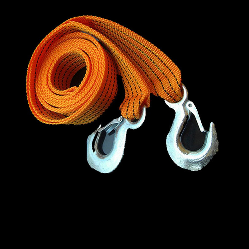 Sunkaus automobilio vilkimo lyno diržo diržas, didelio stiprumo nailoninis diržas su tvirtu metaliniu kabliu priekabos vilkimo trosu