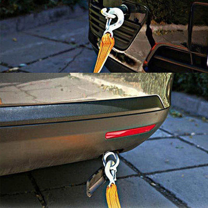 Sunkaus automobilio vilkimo lyno diržo diržas, didelio stiprumo nailoninis diržas su tvirtu metaliniu kabliu priekabos vilkimo trosu