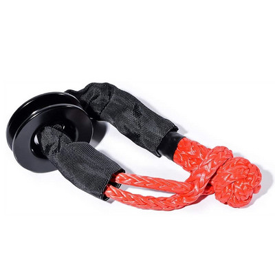 41 000 svarų gervės lynas Sintetinis minkštas apkabas + atkūrimo žiedų rinkinys Tvirtas pančiai su apsaugine mova sunkvežimių transporto priemonei atkurti