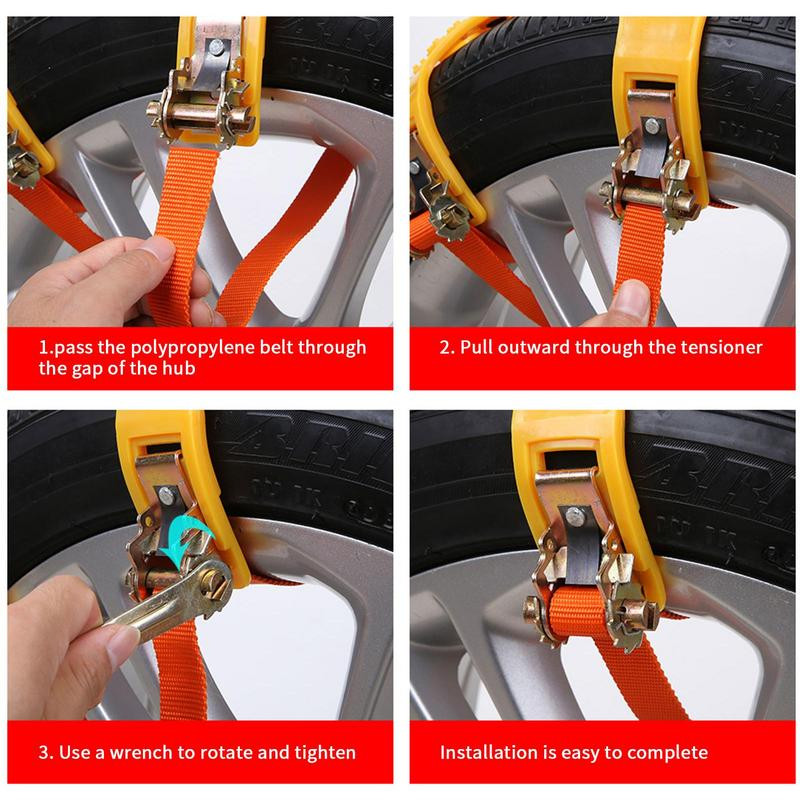 Anti Snow Chains SUV Widen and Thicken Snow Chains 6 τμχ Ασφαλή εργαλεία οδήγησης με διπλές κλωστές και μοτίβα σε στρώσεις σε κακή κατάσταση