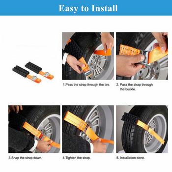BENOO 1/2/4PCS Ανθεκτικά PU αντιολισθητικά μπλοκ έλξης ελαστικών αυτοκινήτου με τσάντα έκτακτης ανάγκης Snow Mud Sand Tire Chain λουριά για Snow Mud Ice