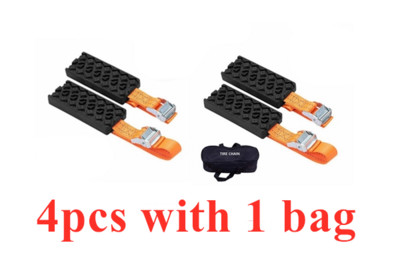 BENOO 1/2/4PCS Ανθεκτικά PU αντιολισθητικά μπλοκ έλξης ελαστικών αυτοκινήτου με τσάντα έκτακτης ανάγκης Snow Mud Sand Tire Chain λουριά για Snow Mud Ice