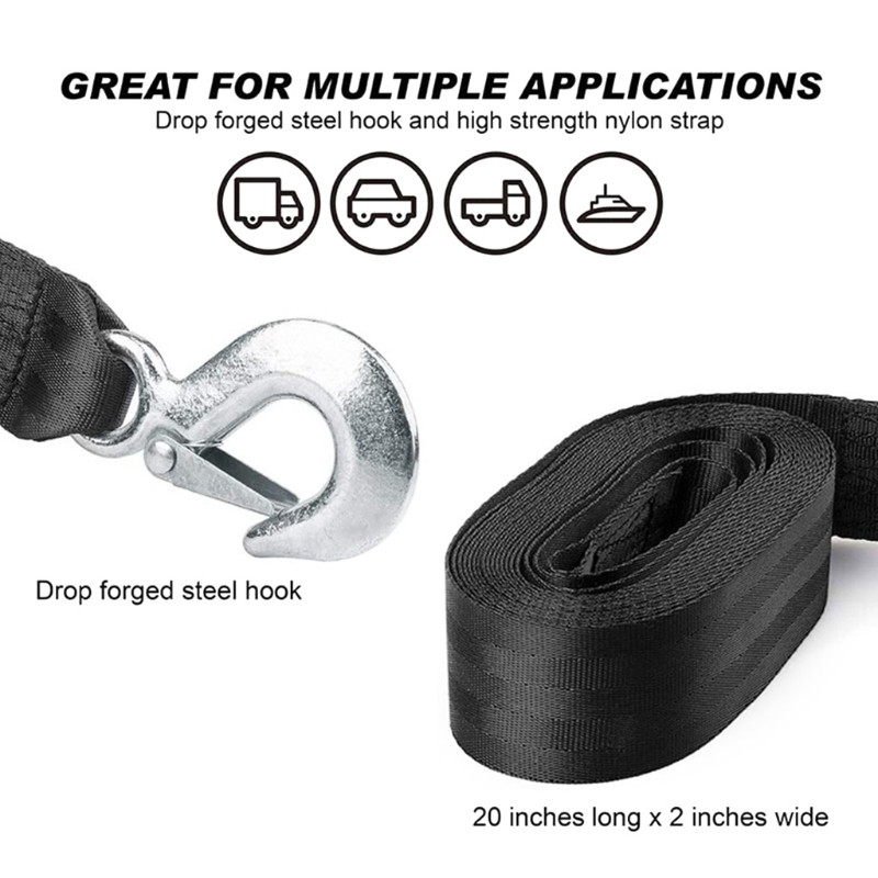 1 vnt. valčių prekių fiksuotas lynas avarinis saugos laidas 4/6 metrų ilgio priekabos jūrinės gervės diržas su metaline sagtimi