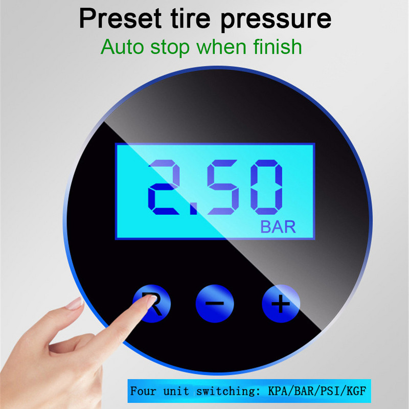 Umflator digital pentru anvelope 150 PSI compresor de aer pentru mașină pentru auto, motociclete, biciclete, DC 12 volți, pompă portabilă pentru compresor de aer pentru mașină