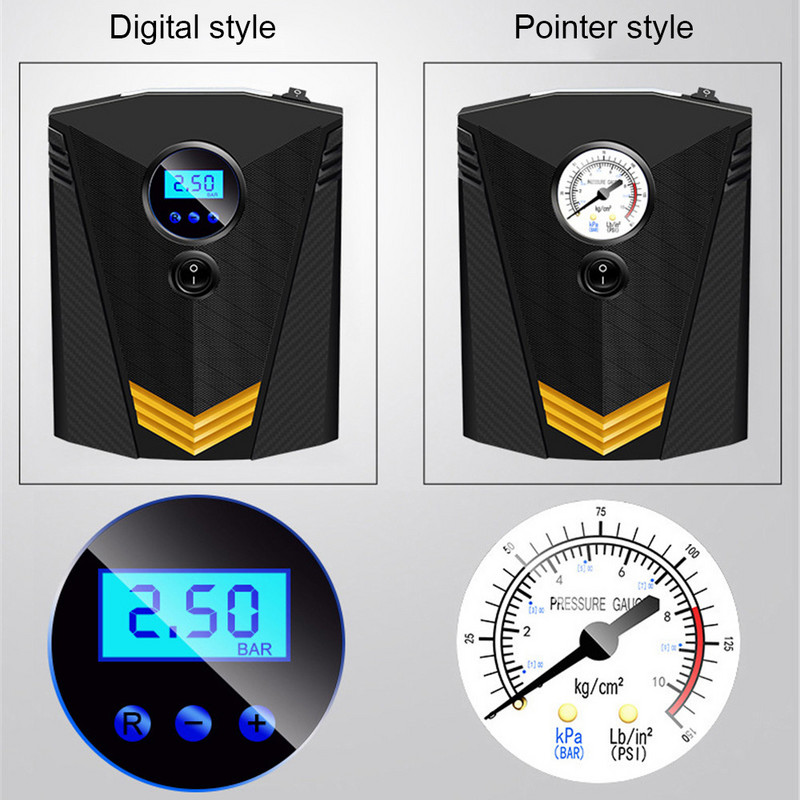 Umflator digital pentru anvelope 150 PSI compresor de aer pentru mașină pentru auto, motociclete, biciclete, DC 12 volți, pompă portabilă pentru compresor de aer pentru mașină