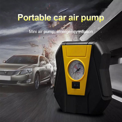 Pompă de umflare a anvelopelor pentru mașină electrică 12V compresor de aer portabil gonflabil pentru urgență în aer liber TD326