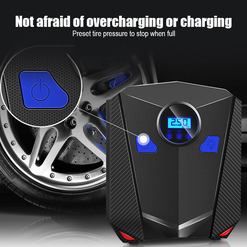 Auto õhupump 120W 12V digitaalne ekraan Led Light kaasaskantav rehvipump Nutikas rehvi täitmine autodele mootorratastele jalgratastele