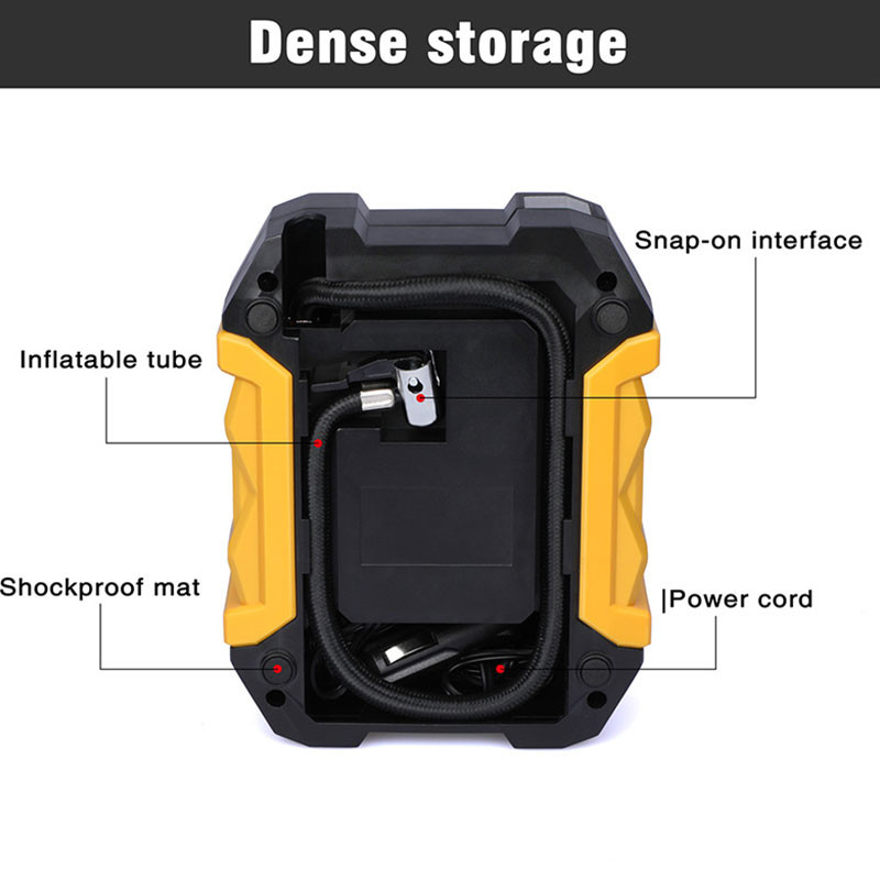 Compresor de aer portabil Pompă de umflare a anvelopelor auto cu manometru digital (150 Psi 12V DC) Lanternă de urgență strălucitoare