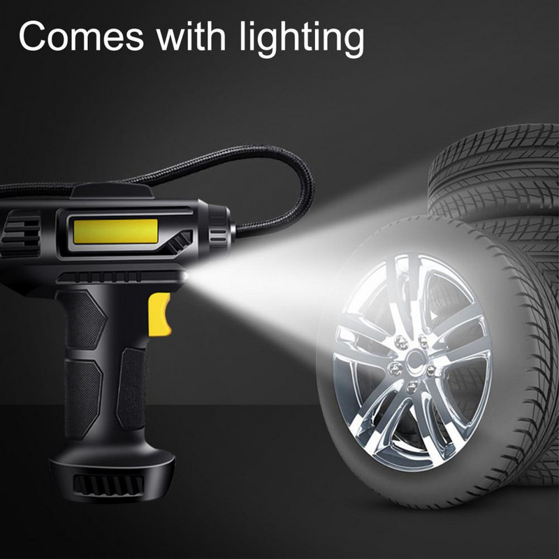 Auto õhupump elektriline rehvirõhu tuvastamise kaasaskantav auto rehvipumba varustus jalgrattale