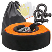 Komplet traka za vuču za teške uvjete rada D prsten okovi Uže za vuču izvan ceste u nuždi Pojas za prikolicu Ojačana petlja Rukavice Torba za pohranu