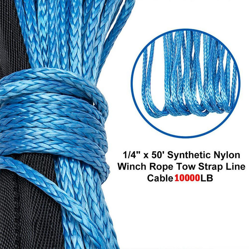 7700 naela elektriline vintsi köis Nailontross, ülitugev kiudköis 6 mm x 15 m auto pukseerimisköis Pukseerimisrihm Autotarvikud 10 000/12 000 naela