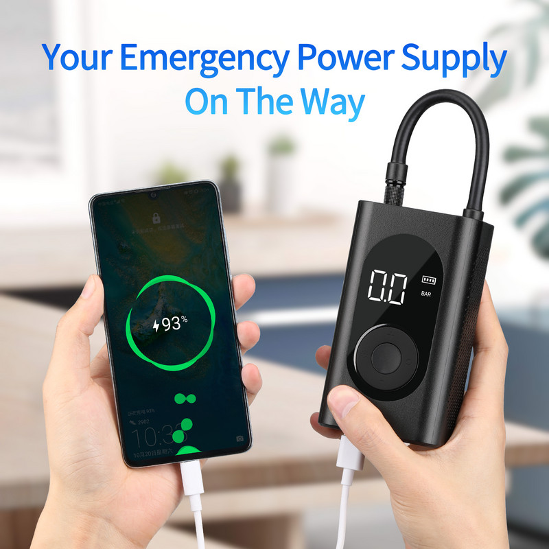 Αντλία αεροσυμπιεστή αυτοκινήτου WONVON με οθόνη LCD LED φως Κατάλληλο για αυτοκίνητα Ποδήλατα Μπάλες Μοτοσικλέτες Τηλέφωνα