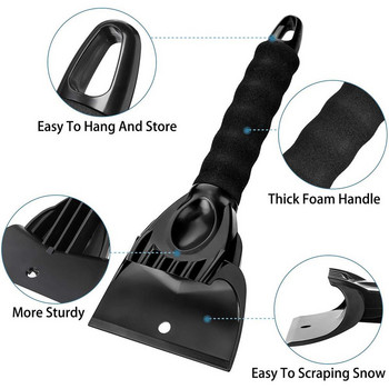 1 Σετ Ξύστρα πάγου παρμπρίζ αυτοκινήτου Αδιάβροχα γάντια Βούρτσα για φτυάρι χιονιού με ζεστά γάντια Εργαλεία αφαίρεσης χιονιού για καθαρισμό αυτοκινήτου