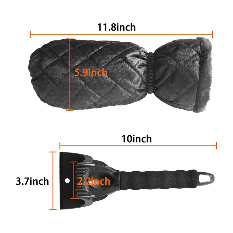1 set de raclete de gheață pentru parbriz de mașină, mănuși impermeabile, perie pentru lopată de zăpadă, cu mănuși calde, instrumente de îndepărtare a zăpezii pentru curățarea mașinii