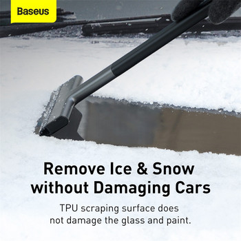 Baseus Car Ice Scraper Quick Clean Snow Removal Предно стъкло на автомобил Прозорец Почистване на сняг Инструмент за изстъргване Auto Ice Breaker Лопата за сняг