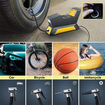 Въздушна помпа за помпане на автомобилни гуми 150PSI Електрически USB преносим въздушен компресор Цифрова помпа за автомобилни гуми за велосипед 12V Бързо надуване