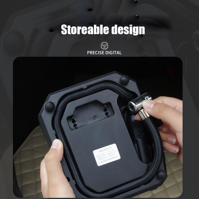 Pompă de aer pentru mașină de înaltă putere Dispozitiv de umflare a anvelopei Oprire automată a încărcării Auto portabil Compresor de anvelope de înaltă presiune Aer dublu cilindru B3p5