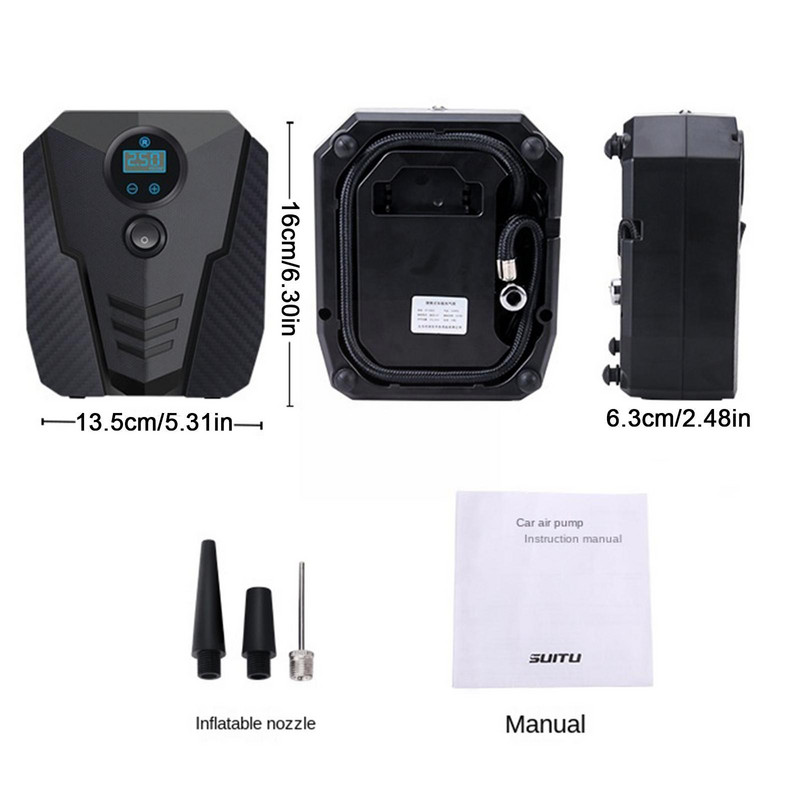 Pompă de aer pentru mașină de înaltă putere Dispozitiv de umflare a anvelopei Oprire automată a încărcării Auto portabil Compresor de anvelope de înaltă presiune Aer dublu cilindru B3p5