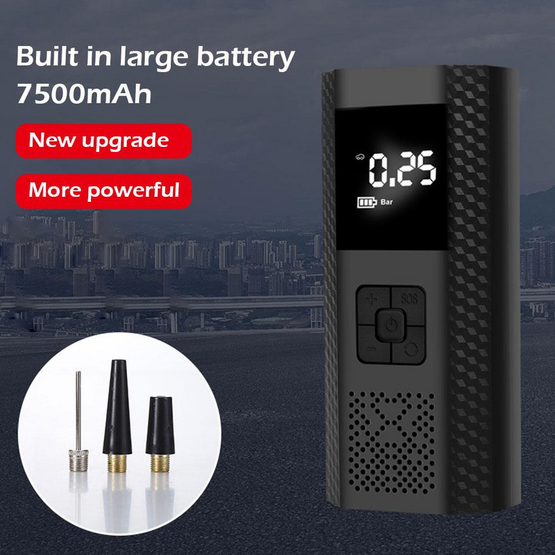 Pompă portabilă de umflare pentru mașină Lumină de urgență cu LED 150 PSI electrică pentru anvelope Pompă gonflabilă pentru anvelope Model 2