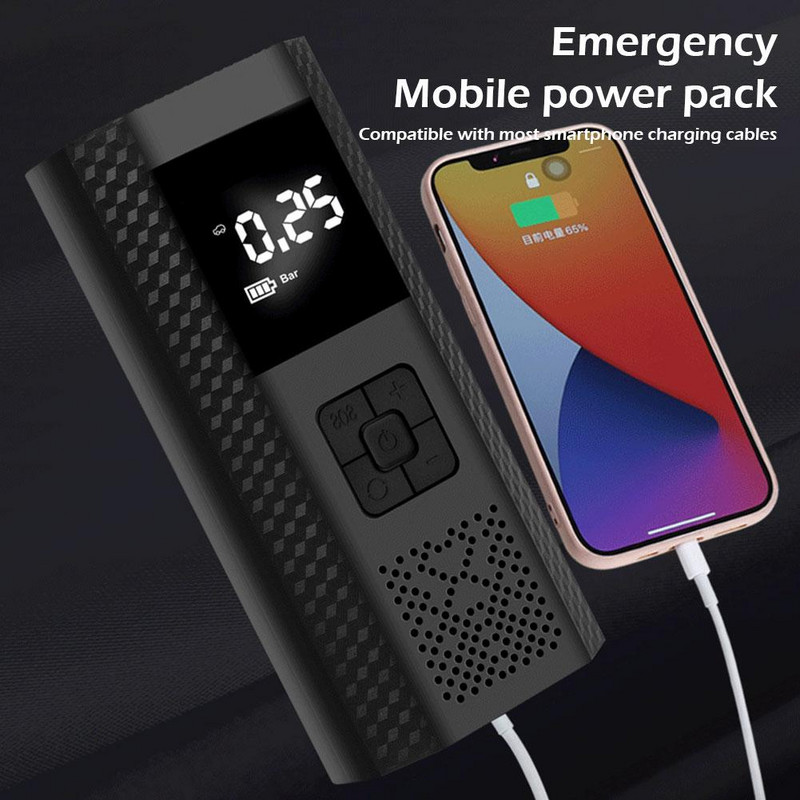 Pompă portabilă de umflare pentru mașină Lumină de urgență cu LED 150 PSI electrică pentru anvelope Pompă gonflabilă pentru anvelope Model 2