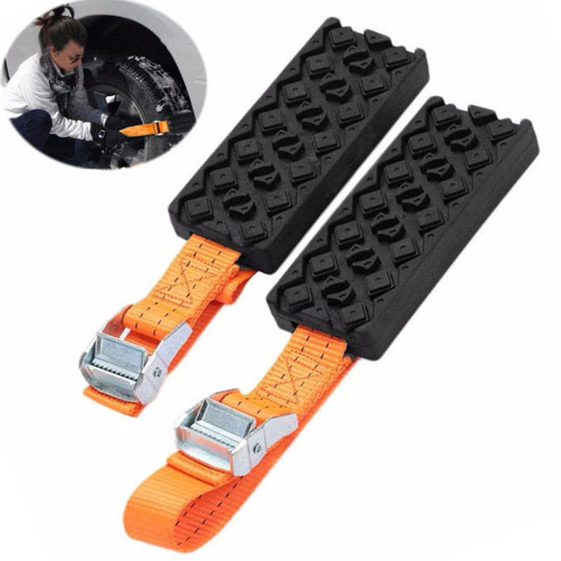 1/2/4BUC Durabil PU Anvelope de iarnă pentru zăpadă Lanțuri anti-alunecare Blocuri de tracțiune pentru cauciucuri de urgență Zăpadă Noroi Nisip Curele de lanț pentru anvelope