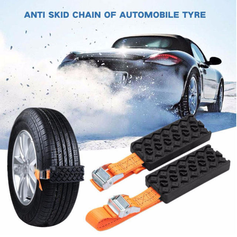 1/2/4BUC Durabil PU Anvelope de iarnă pentru zăpadă Lanțuri anti-alunecare Blocuri de tracțiune pentru cauciucuri de urgență Zăpadă Noroi Nisip Curele de lanț pentru anvelope