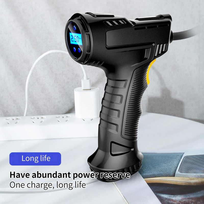 Αντλία αέρα αυτοκινήτου 120W Ασύρματη Iatable Αντλία Φορητός επαναφορτιζόμενος αεροσυμπιεστής Ψηφιακός Εξοπλισμός Automatic Tire Iator