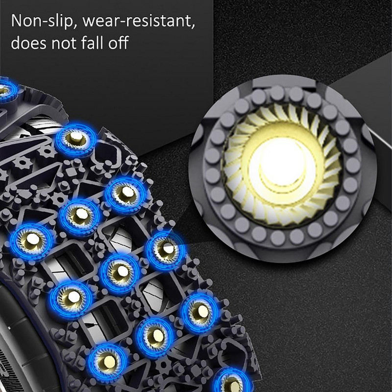 Automobilių padangų sniego grandinės universalus nepraleidžiantis diržas, saugus važiavimas sniegu, ledu smėliu purvinu bekelėje daugeliui automobilių visureigių furgono ratų