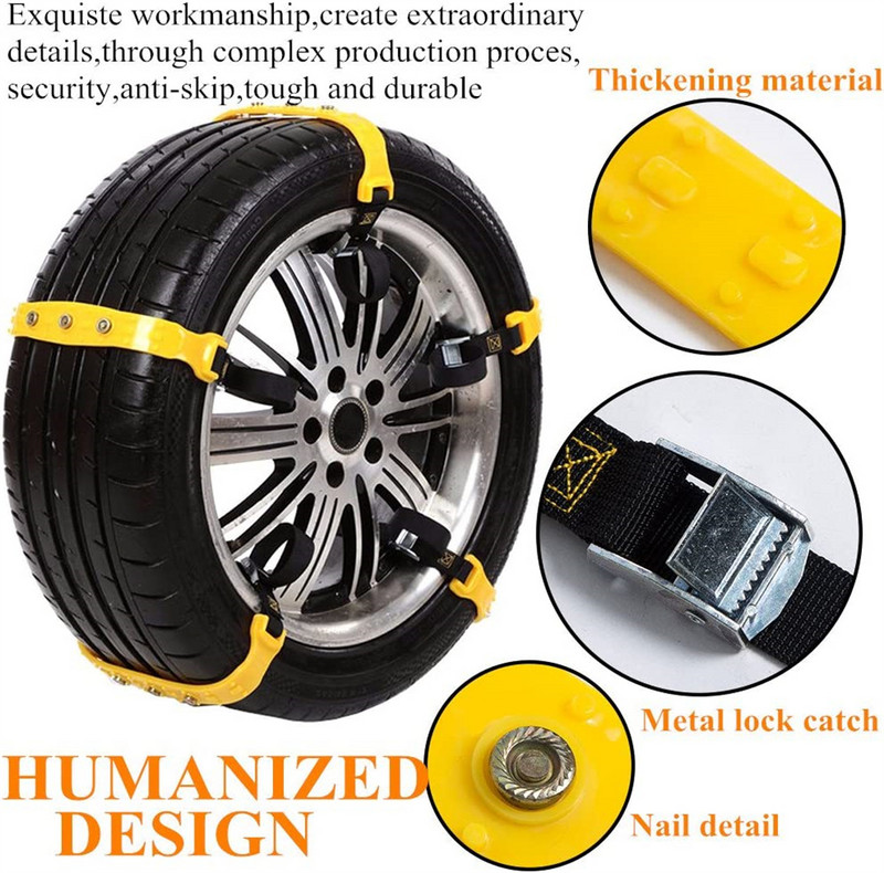 Lanț de zăpadă 10ps Lanțuri de anvelope pentru motociclete Anvelope antiderapante Lanțuri de roți de mașini pentru camioane Lanțuri de zăpadă pentru mașini de iarnă pentru anvelope de mașini