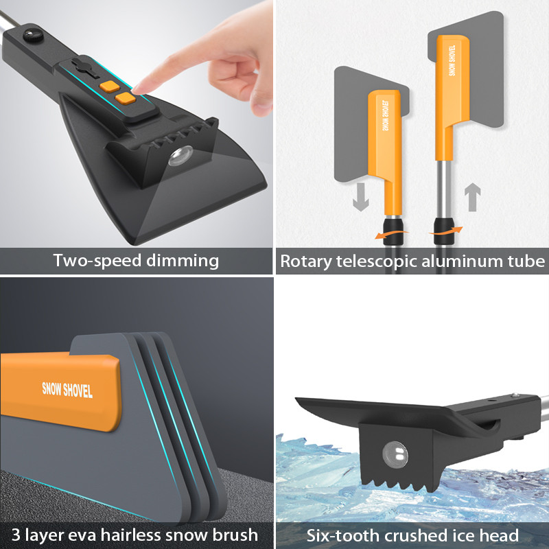 SEAMETAL automašīnu sniega tīrīšanas lāpsta Sniega slota EVA pagarināms ledus atkausēšanas ledus slaucīšanas rīks Sniega birste Ledus skrāpis sniega tīrīšanas piederums
