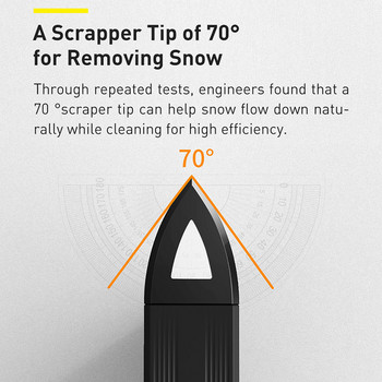 Baseus Ice Scraper Snow Removal Car Window Window Window Window Cleaning Tool Инструмент за изстъргване TPU Auto Ice Breaker Лопата за сняг